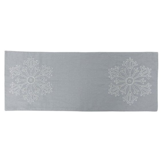 St. Nicholas Square Snowflake Table Runner - 36", Light Grey - Picture 1 of 1